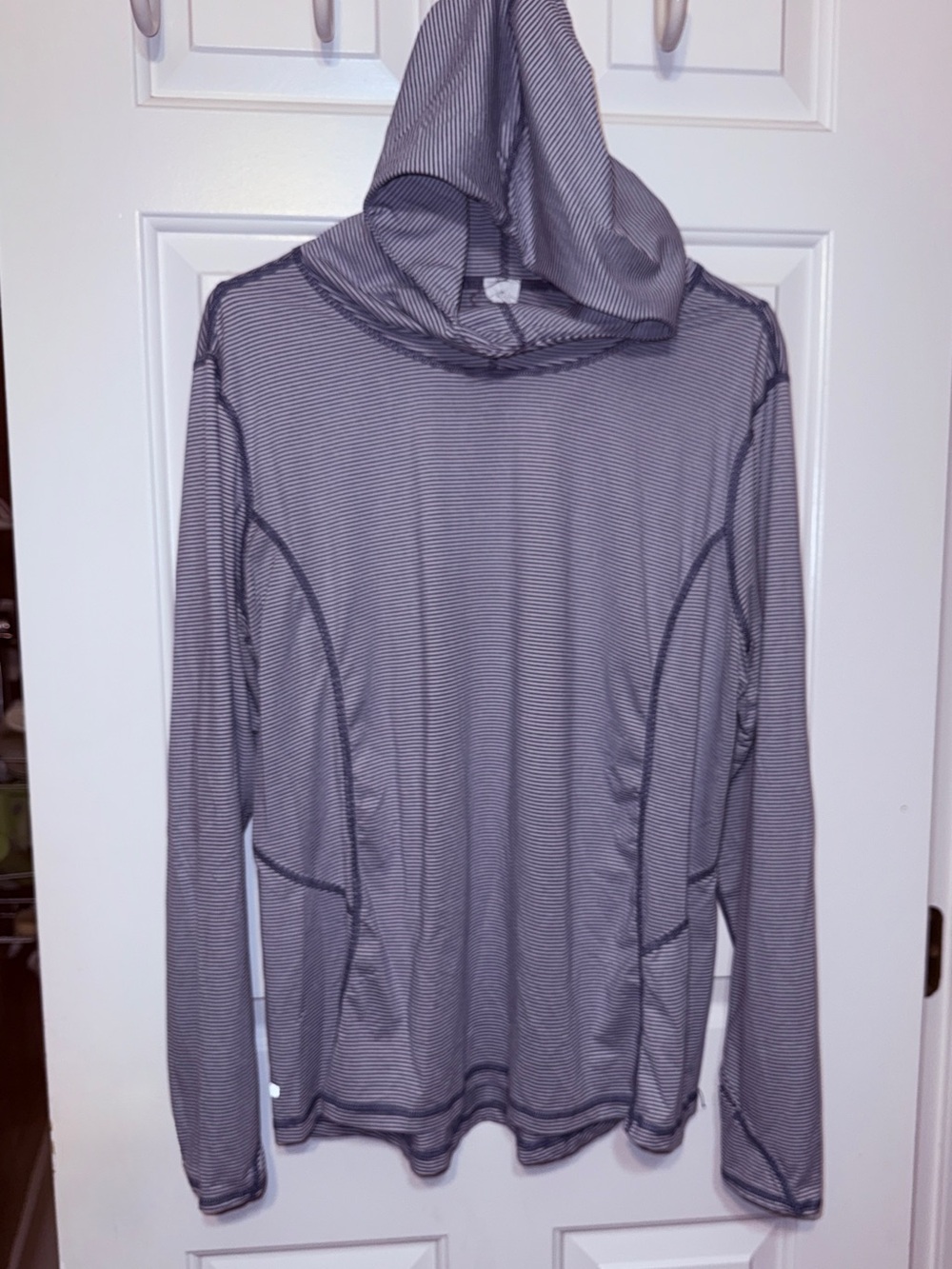 Danskin Now Blue and White Striped Active Top